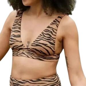 Aerie Tiger Stripe Triangle Bikini Top | Size Medium
